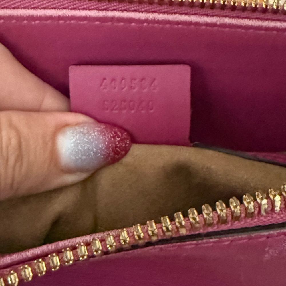 GUCCI GG MONOGRAM MOON CALFSKIN MEDIUM ZIP TOTE BEIGE, RED AND PINK - Picture 14 of 16